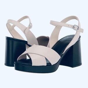Paul Smith‎ Poppy Chunky Platform Block Heel Ankle Strap Off White Size 41